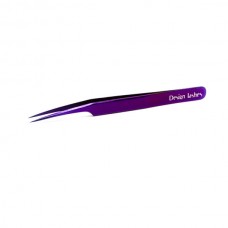 Пінцет прямий Design Lashes (фіолетовий)