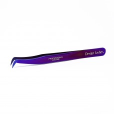 Пинцет для наращивания ресниц Сапожок Design Lashes (фиолетовый)